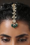 Buy_Paisley Pop_Gold Plated Kundan Maangtikka With Pearl Drops _Online_at_Aza_Fashions