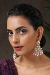 Buy_Paisley Pop_Gold Plated Kundan Stone Drop Earrings _at_Aza_Fashions