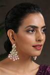 Shop_Paisley Pop_Gold Plated Kundan Stone Drop Earrings _at_Aza_Fashions