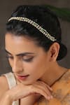 Buy_Paisley Pop_Gold Kundan Multi Layered Studded Hairband _at_Aza_Fashions