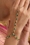 Buy_Paisley Pop_Gold Plated Kundan Teardrop Motif Hathphool _Online_at_Aza_Fashions