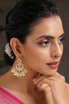 Buy_Paisley Pop_Gold Plated Pearl Kundan Chandbali Earrings _at_Aza_Fashions