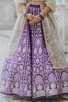 Shop_Anjana Bohra_Purple Banarasi Paisley Embroidered Lehenga Set_Online_at_Aza_Fashions