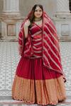 Anjana Bohra_Maroon Embroidered Banarasi Lehenga Set_Online_at_Aza_Fashions