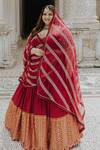 Buy_Anjana Bohra_Maroon Embroidered Banarasi Lehenga Set_Online_at_Aza_Fashions
