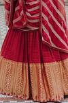 Shop_Anjana Bohra_Maroon Embroidered Banarasi Lehenga Set_Online_at_Aza_Fashions
