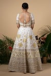 Shop_Blue Lotus Design_White Lehenga And Blouse Raw & Dupatta Cotton Embroidery Bridal Set _at_Aza_Fashions