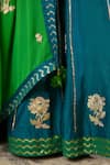 Shyam Narayan Prasad_Green Chanderi Embroidered Floral Round Kurta Lehenga Set _at_Aza_Fashions