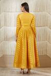 Shop_Shyam Narayan Prasad_Yellow Net, Georgette, Chanderi Brocade, Rayon Twill Floral, Anarkali Set _at_Aza_Fashions