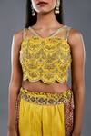 Buy Divya Kanakia Yellow Crepe And Raw Silk Beads & Thread, Patola Embroidered Blouse & Palazzo Set Online at Aza Fashions Buy_Divya Kanakia_Yellow Crepe And Raw Silk Beads & Thread, Patola Embroidered Blouse & Palazzo Set _Online_at_Aza_Fashions