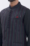 Manish Nagdeo Black Bundi Art , Kurta And Churidar Cotton Thread Embroidered & Set at Aza Fashions Manish Nagdeo_Black Bundi Art , Kurta And Churidar Cotton Thread Embroidered & Set _at_Aza_Fashions