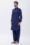 Buy Manish Nagdeo Blue Cotton Silk Pathani Kurta Set Online at Aza Fashions Buy_Manish Nagdeo_Blue Cotton Silk Pathani Kurta Set _Online_at_Aza_Fashions