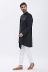 Buy_Aham-Vayam_Black Asymmetric Nawab Jacket _Online_at_Aza_Fashions