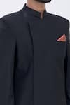 Aham-Vayam_Black Asymmetric Nawab Jacket _at_Aza_Fashions