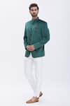 Buy_Aham-Vayam_Green Velvet Bandhgala ( Only Pants)_Online_at_Aza_Fashions