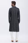 Shop_Aham-Vayam_Black Cotton Blend Embroidered Kurta And Pyjama Set _at_Aza_Fashions
