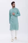 Buy_Aham-Vayam_Green Cotton Blend Sequins Embellished Kurta Set _at_Aza_Fashions