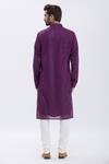 Shop_Aham-Vayam_Purple Cotton Sequins Embroidered Kurta Set For Kids_at_Aza_Fashions