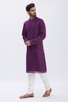 Buy_Aham-Vayam_Purple Cotton Sequins Embroidered Kurta Set For Kids_Online_at_Aza_Fashions