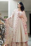 Paulmi and Harsh_White Anarkali And Skirt Cotton Silk Dupatta Georgette Lehenga With Set _Online_at_Aza_Fashions