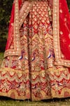 Angad Singh Red Dupattas- Net, Lehenga And Blouse- Raw Silk Zardozi Embroidered Bridal Set Online at Aza Fashions Angad Singh_Red Dupattas- Net, Lehenga And Blouse- Raw Silk Zardozi Embroidered Bridal Set _Online_at_Aza_Fashions