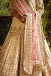 Angad Singh_White Kurta And Lehenga- Raw Silk Embroidered Floral V Neck Set _Online_at_Aza_Fashions