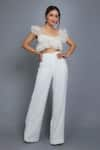 Elemente_White Luna Ruffle Top _Online_at_Aza_Fashions