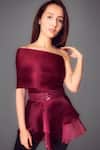 Buy_Elemente_Maroon Amanda Peplum Top _at_Aza_Fashions