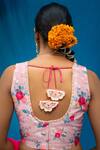 Buy_Pita Nila_Pink Organza And Raw Print & Embroidery Saree With Blouse  _Online_at_Aza_Fashions