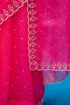 Pita Nila_Pink Organza And Raw Print & Embroidery Saree With Blouse  _at_Aza_Fashions