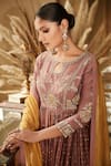 Shop_MATSYA_Pink Chanderi Silk Embroidered Zardozi Round Tijara Anarkali Set  _Online_at_Aza_Fashions