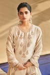 Buy_MATSYA_White Chanderi Silk Embroidered Sequins Sucha Ekru Aurum Sharara Set  _Online_at_Aza_Fashions