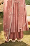 Shop_MATSYA_Pink Kurta And Pant Chanderi Silk Angarkha Alwari Kalidar Set  _Online_at_Aza_Fashions