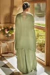 Shop_Matsya_Green Silk Resham Aari Blouse Scoop Aurora Dhoti Set With Cape _at_Aza_Fashions