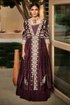 Buy_MATSYA_Purple Chanderi Silk Embroidered Sequins Mogra Jacket Lehenga Set  _at_Aza_Fashions