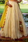 Shop_House of Dasmaya_White Silk Chanderi Embroidered Resham Crinkled Bridal Lehenga Set _Online_at_Aza_Fashions