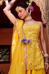 Buy House of Dasmaya Yellow Organza, Lining Shantoon, Embroidered Kurta Sharara Set Online at Aza Fashions Buy_House of Dasmaya_Yellow Organza, Lining Shantoon, Embroidered Kurta Sharara Set _Online_at_Aza_Fashions