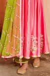 Shop_House of Dasmaya_Pink Silk Organza Embroidered Zardozi Scoop Neck Anarkali Set  _Online_at_Aza_Fashions