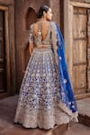 Shop_Nitika Gujral_Blue Tafetta Lehenga Set _at_Aza_Fashions