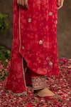 Shop_Adi By Aditya Khandelwl_Red Kurta Georgette Pant Cotton Satin Dupatta Organza Printed Straight Set _Online_at_Aza_Fashions