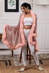 Buy_Rhe-Ana_Pink Print Faux Fur Shawl _at_Aza_Fashions
