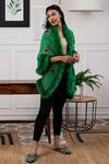 Shop Rhe-Ana Green Print Pleated Shawl at Aza Fashions Shop_Rhe-Ana_Green Print Pleated Shawl _at_Aza_Fashions