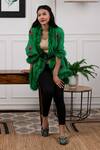 Rhe-Ana Green Print Pleated Shawl Online at Aza Fashions Rhe-Ana_Green Print Pleated Shawl _Online_at_Aza_Fashions