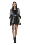 Buy_Rhe-Ana_Black Faux Fur Shawl _at_Aza_Fashions