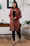 Buy_Rhe-Ana_Maroon Wool Paisley Collared Neck Jacket _at_Aza_Fashions