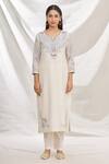 Rajat & Shraddha_White Embroidered Silk Chanderi Kurta Set_Online_at_Aza_Fashions