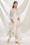 Buy_Rajat & Shraddha_White Embroidered Silk Chanderi Kurta Set_Online_at_Aza_Fashions