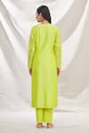 Shop_Rajat & Shraddha_Green Kurta And Dupatta Silk Chanderi Pant Cotton Summer Garden Set  _at_Aza_Fashions