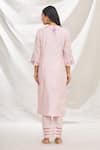 Shop_Rajat & Shraddha_Pink Kurta And Dupatta Silk Chanderi Pant Cotton Summer Garden Set  _at_Aza_Fashions