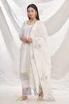 Buy_Rajat & Shraddha_White Silk Chanderi Pleated Kurta Set_Online_at_Aza_Fashions